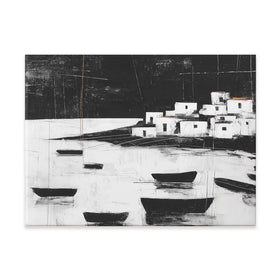 Harbour Night Moorings Canvas Print Harbour Night Moorings Canvas Print wall art product Chromatic Storm Studio