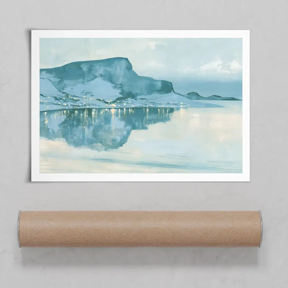 Harbour Village With Reflection Art Print Harbour Village With Reflection Art Print wall art product Chromatic Storm Studio