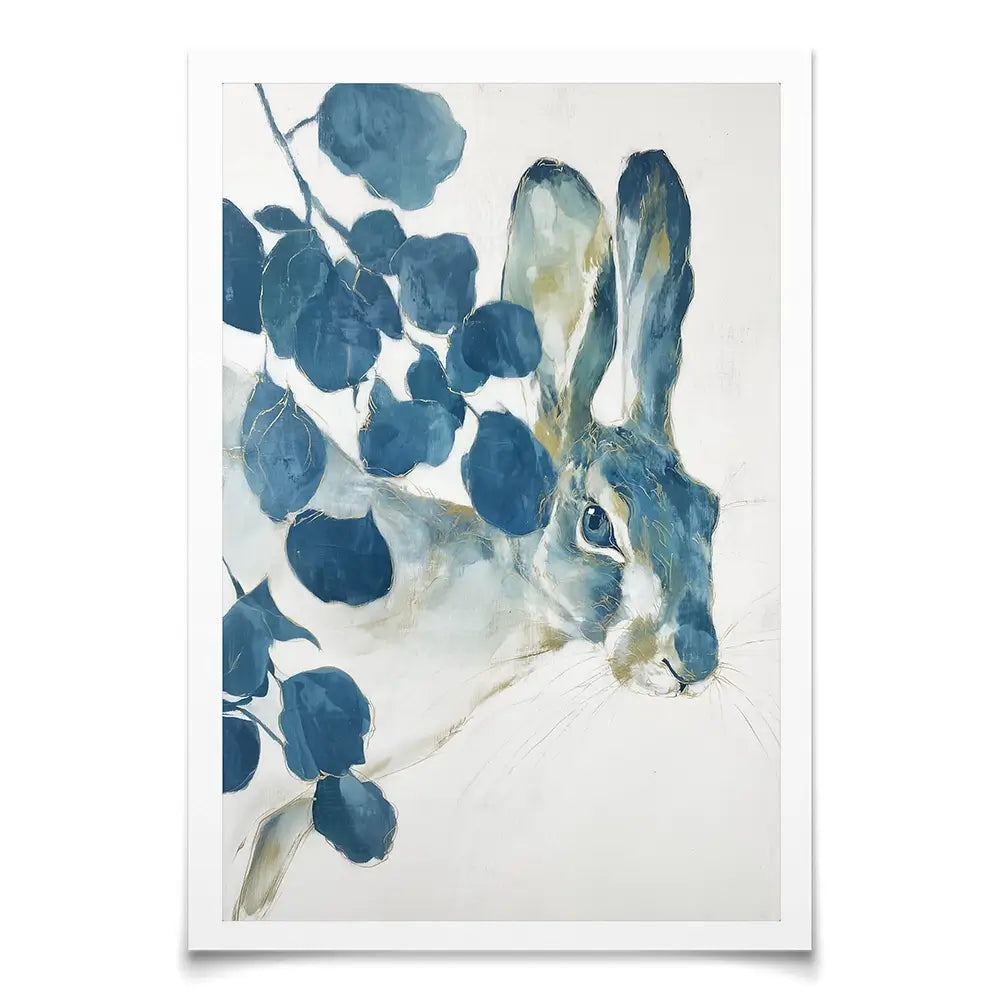 Hare Among Eucalptus Art Print Hare Among Eucalptus Art Print wall art product Chromatic Storm Studio