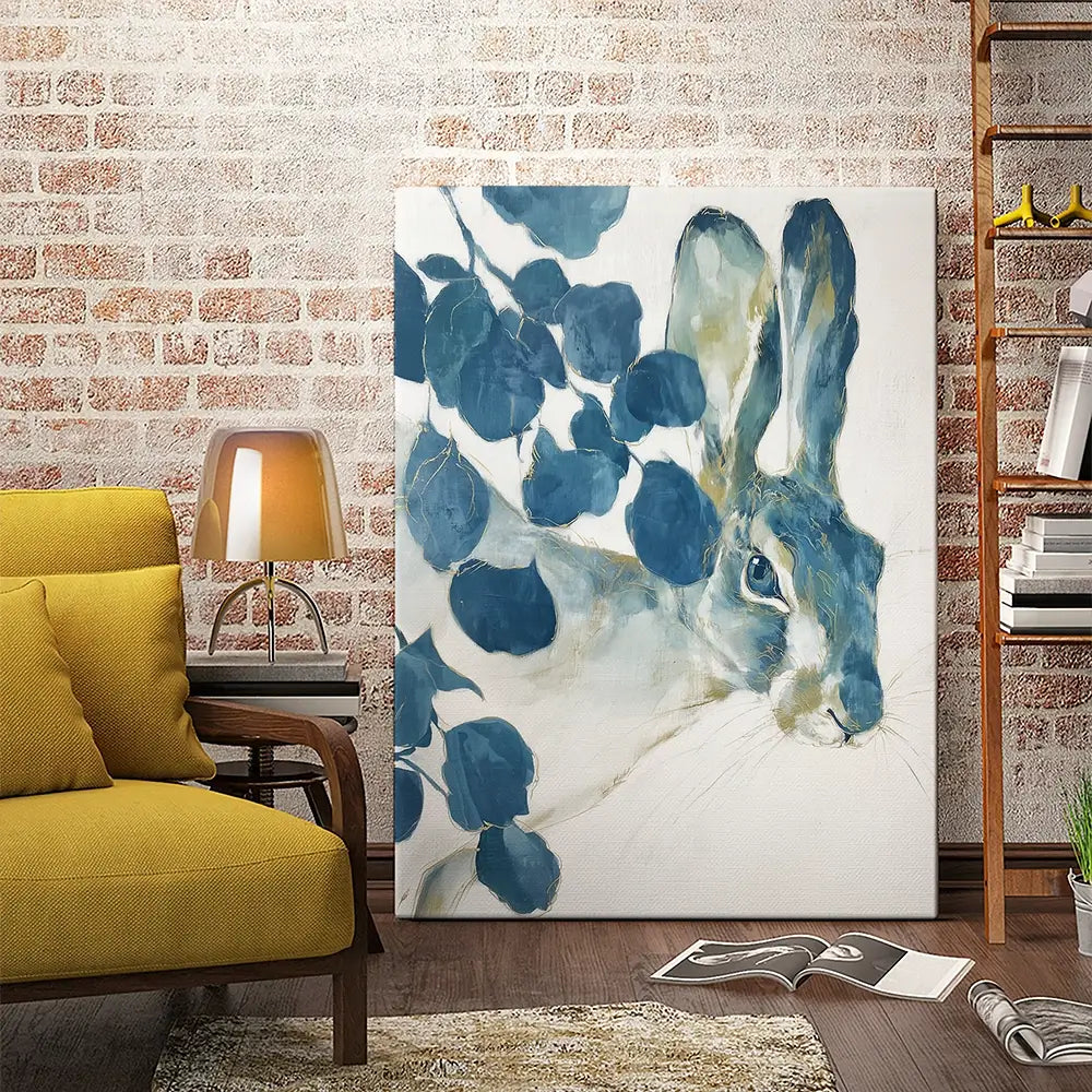 Hare Among Eucalptus Canvas Print Hare Among Eucalptus Canvas Print wall art product Chromatic Storm Studio