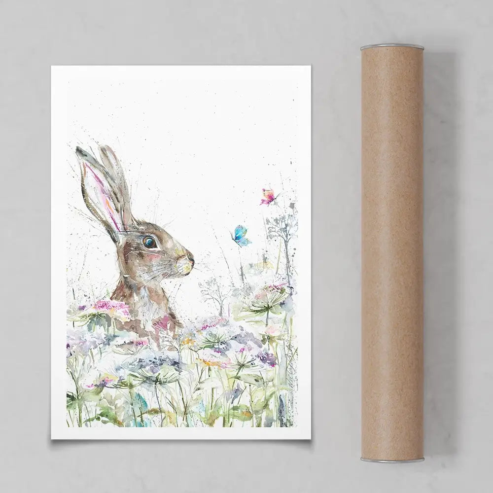 Hare Amongst Flowers Art Print Hare Amongst Flowers Art Print wall art product Nicola Jane Rowles