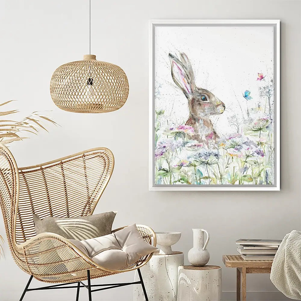 Hare Amongst Flowers Canvas Print Hare Amongst Flowers Canvas Print wall art product Nicola Jane Rowles