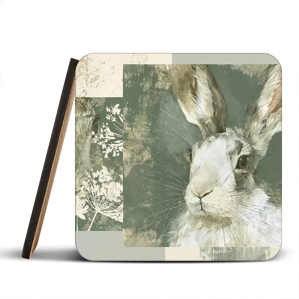 Hare And Lace Collage Coaster Set Hare And Lace Collage Coaster Set wall art product Chromatic Storm Studio