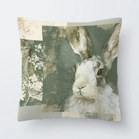 Hare And Lace Collage Cushion Hare And Lace Collage Cushion wall art product Chromatic Storm Studio