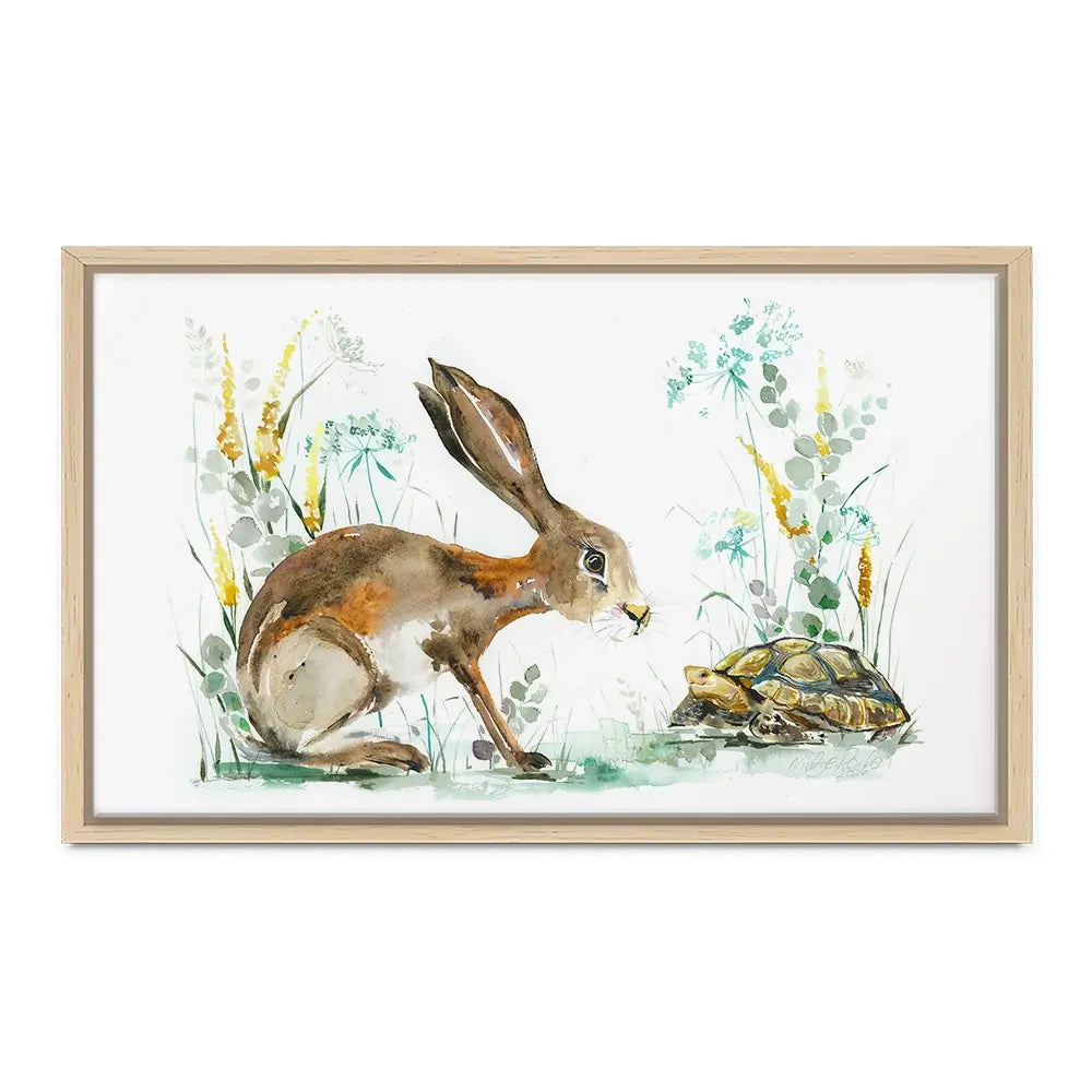 Hare And The Tortoise Canvas Print Hare And The Tortoise Canvas Print wall art product Nicola Jane Rowles