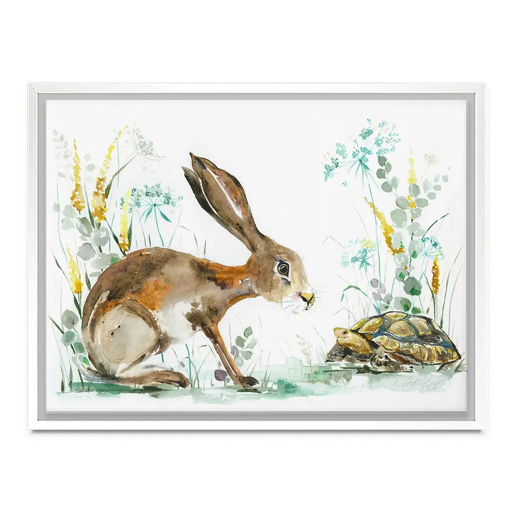 Hare And The Tortoise Canvas Print Hare And The Tortoise Canvas Print wall art product Nicola Jane Rowles