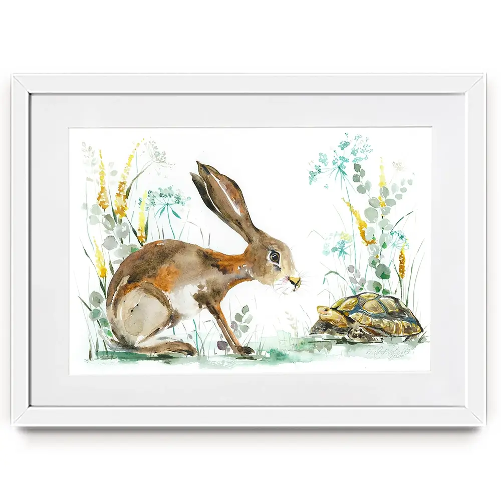 Hare And The Tortoise Framed Art Print Hare And The Tortoise Framed Art Print wall art product Nicola Jane Rowles