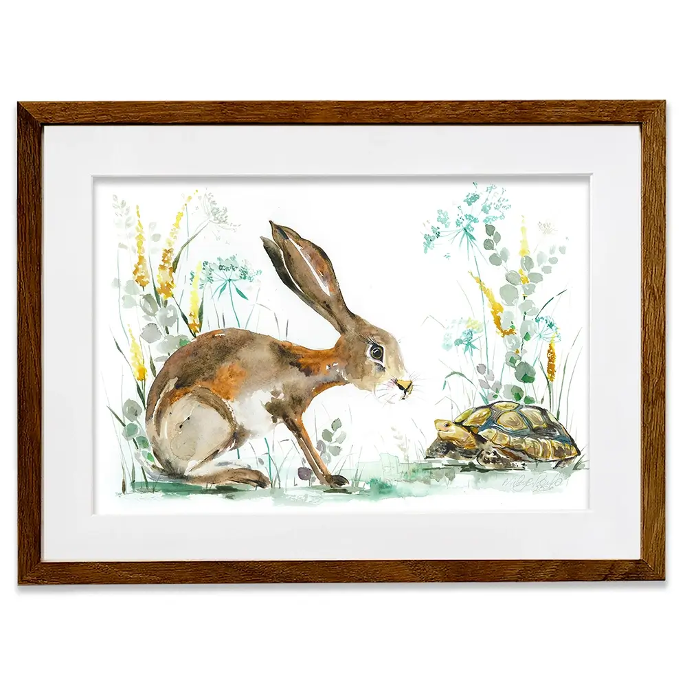 Hare And The Tortoise Framed Art Print Hare And The Tortoise Framed Art Print wall art product Nicola Jane Rowles