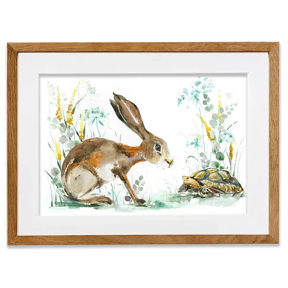 Hare And The Tortoise Framed Art Print Hare And The Tortoise Framed Art Print wall art product Nicola Jane Rowles