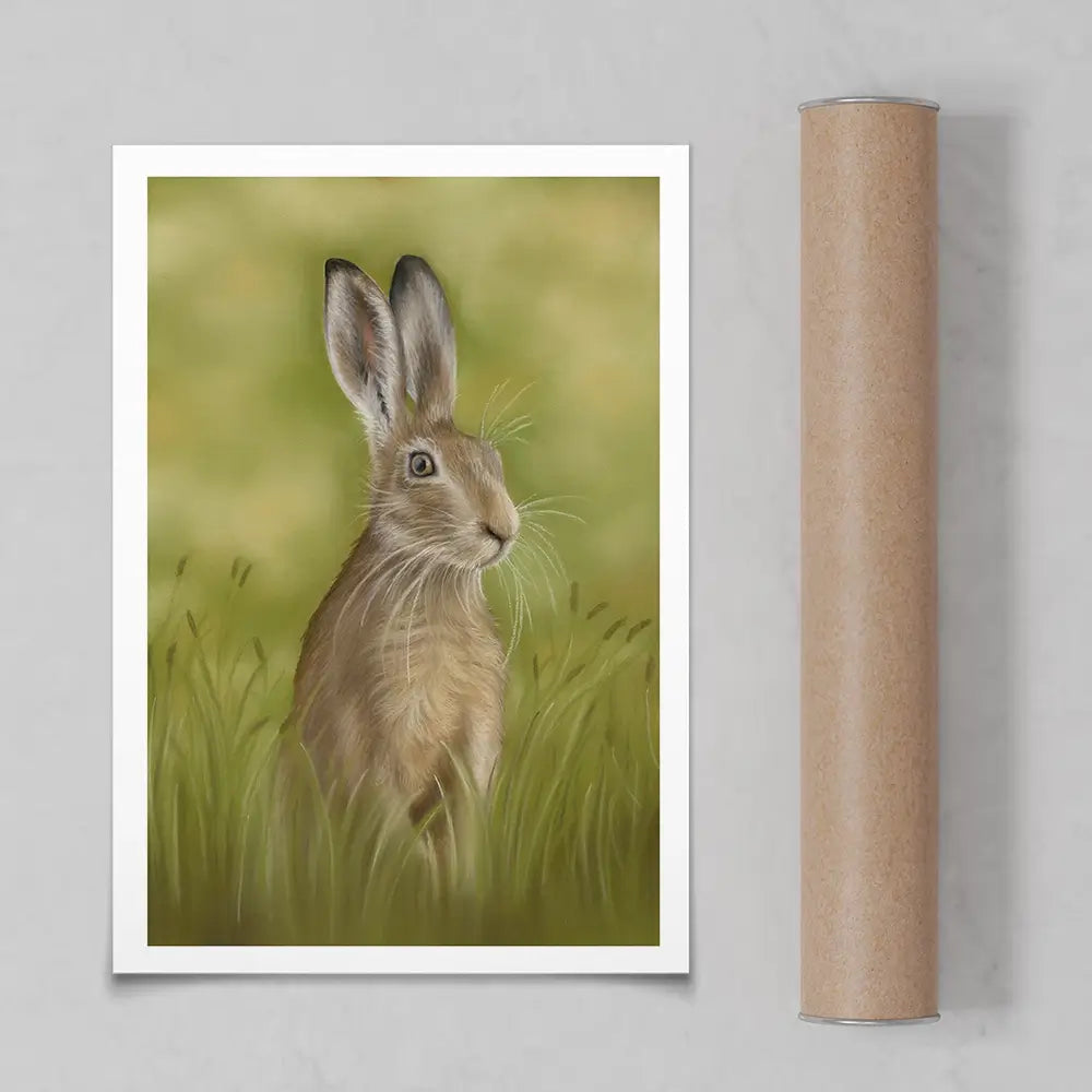 Hare In The Grass Art Print Hare In The Grass Art Print wall art product Georgie Turner