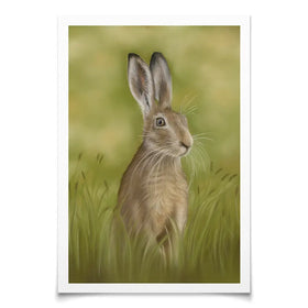 Hare In The Grass Art Print Hare In The Grass Art Print wall art product Georgie Turner