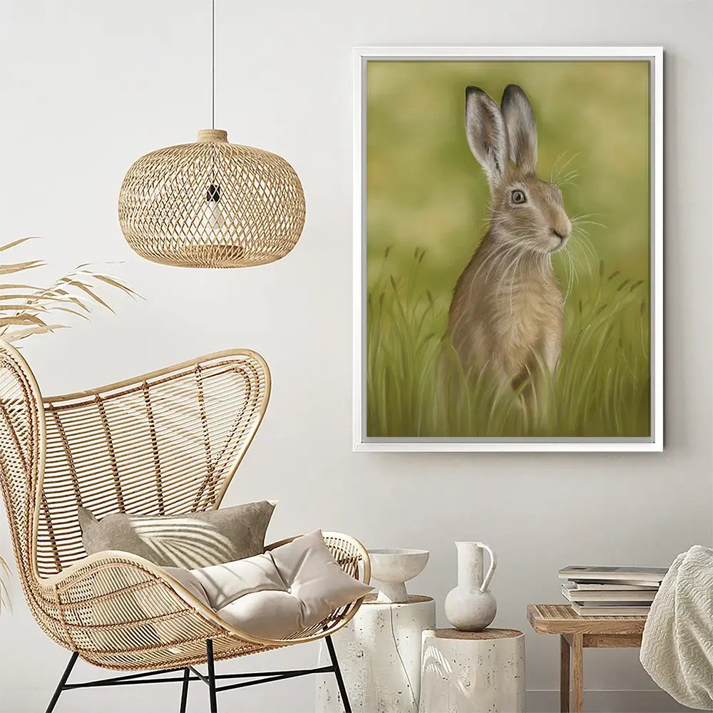 Hare In The Grass Canvas Print Hare In The Grass Canvas Print wall art product Georgie Turner