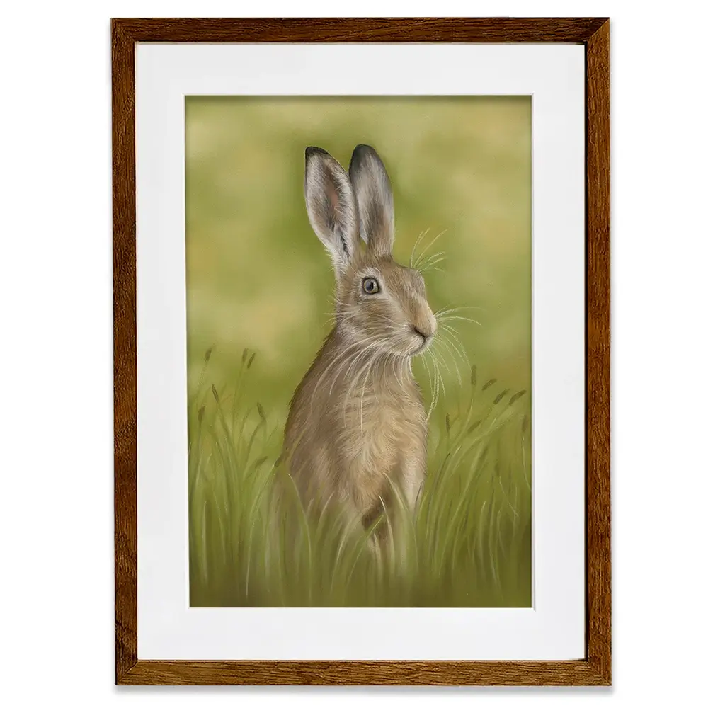 Hare In The Grass Framed Art Print Hare In The Grass Framed Art Print wall art product Georgie Turner