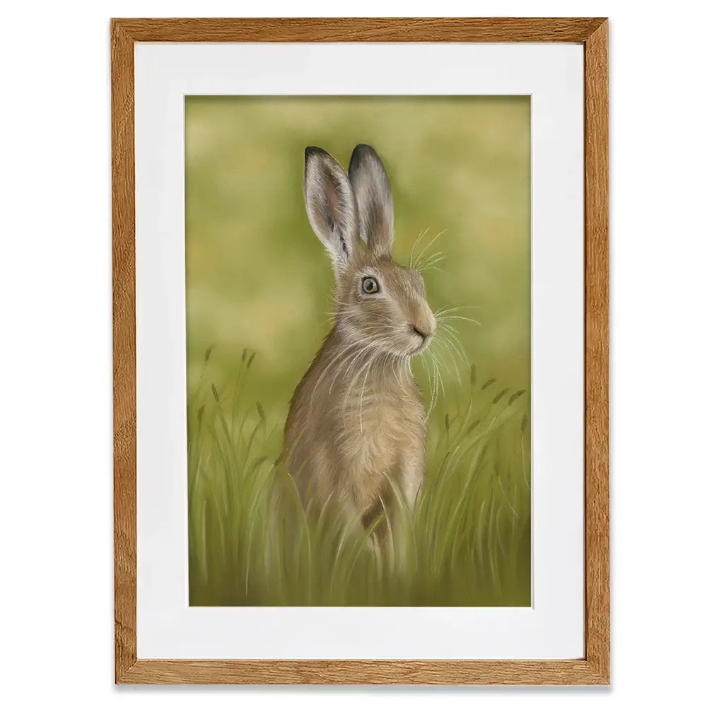 Hare In The Grass Framed Art Print Hare In The Grass Framed Art Print wall art product Georgie Turner