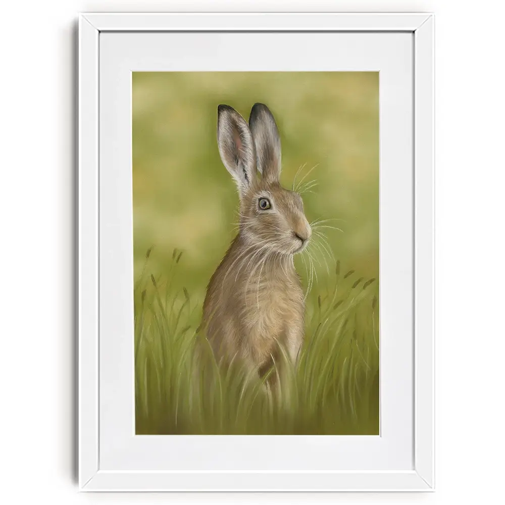 Hare In The Grass Framed Art Print Hare In The Grass Framed Art Print wall art product Georgie Turner