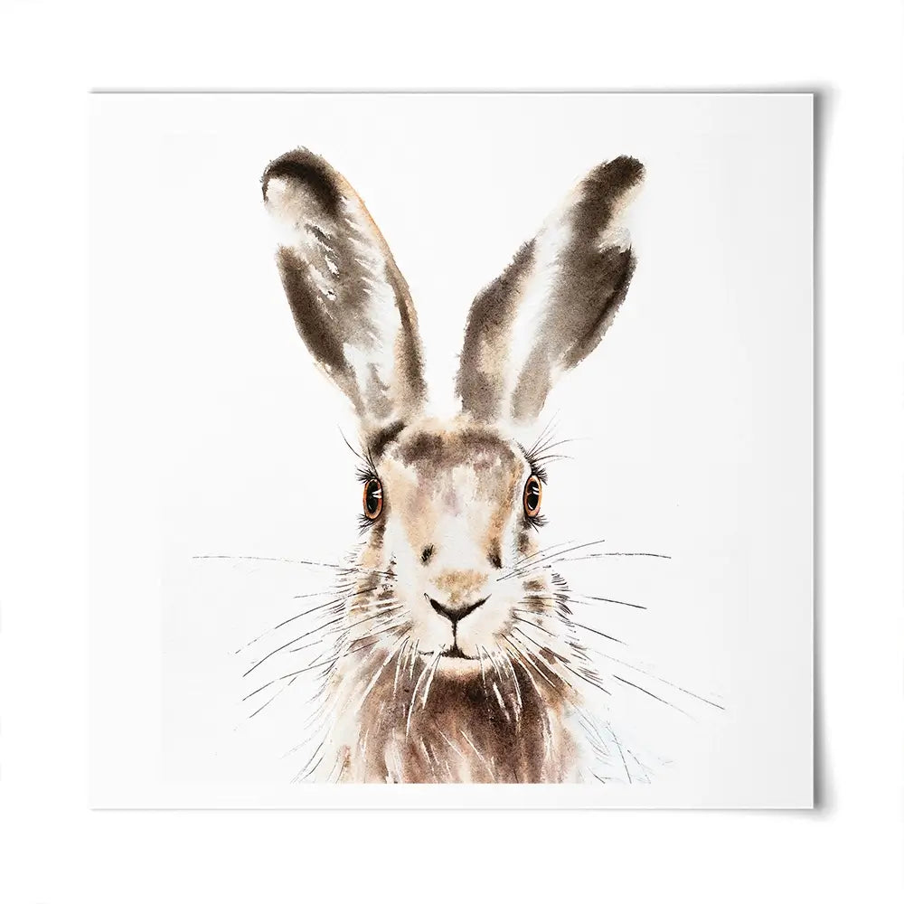 Harry The Hare Square Art Print Harry The Hare Square Art Print wall art product Art Print Shop
