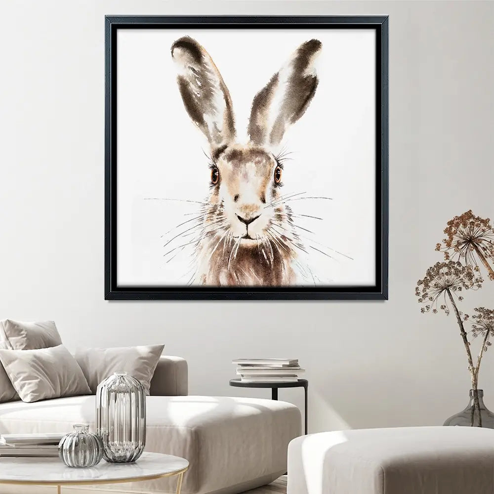 Harry The Hare Square Canvas Print Harry The Hare Square Canvas Print wall art product Art Print Shop