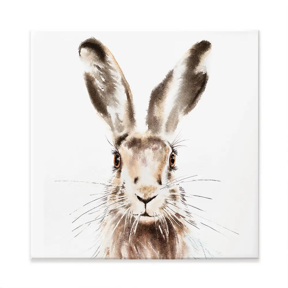 Harry The Hare Square Canvas Print Harry The Hare Square Canvas Print wall art product Art Print Shop