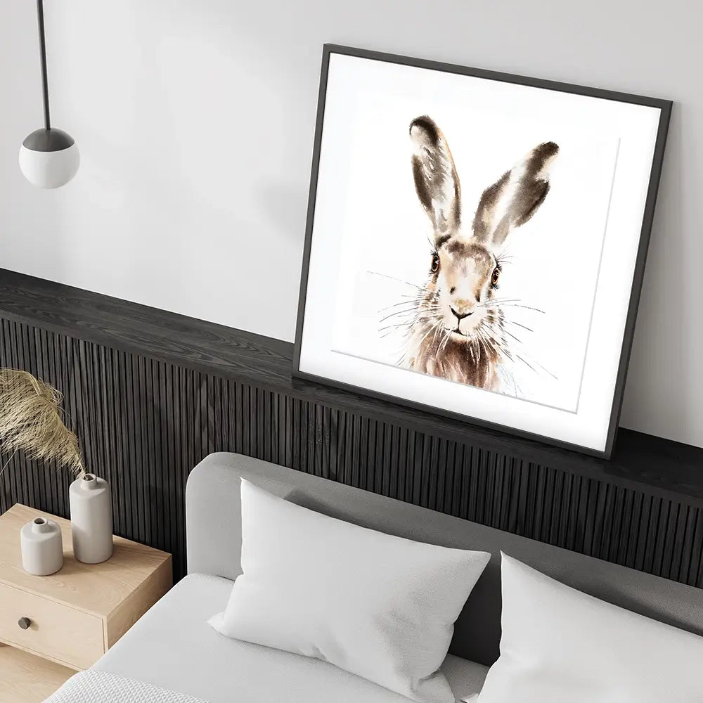 Harry The Hare Square Framed Art Print Harry The Hare Square Framed Art Print wall art product Art Print Shop
