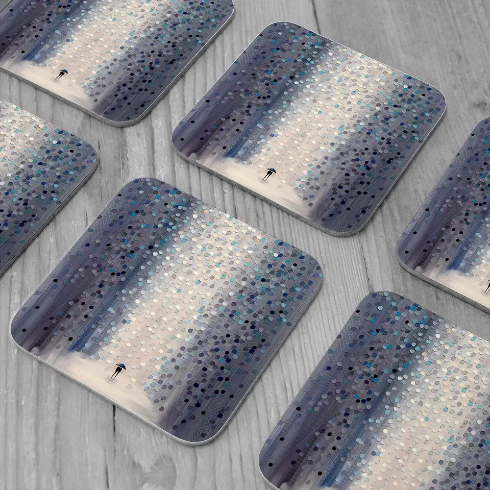 Hazy Rain Coaster Set Hazy Rain Coaster Set wall art product Ekaterina Ermilkina