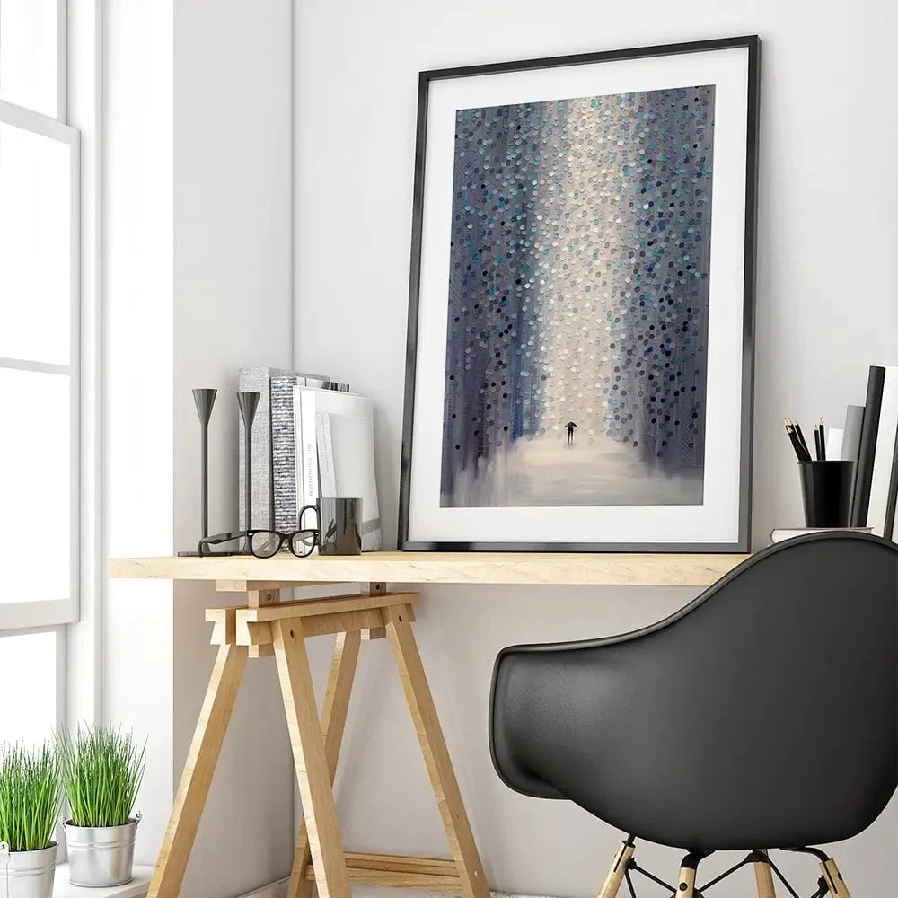 Hazy Rain Framed Art Print Hazy Rain Framed Art Print wall art product Ekaterina Ermilkina