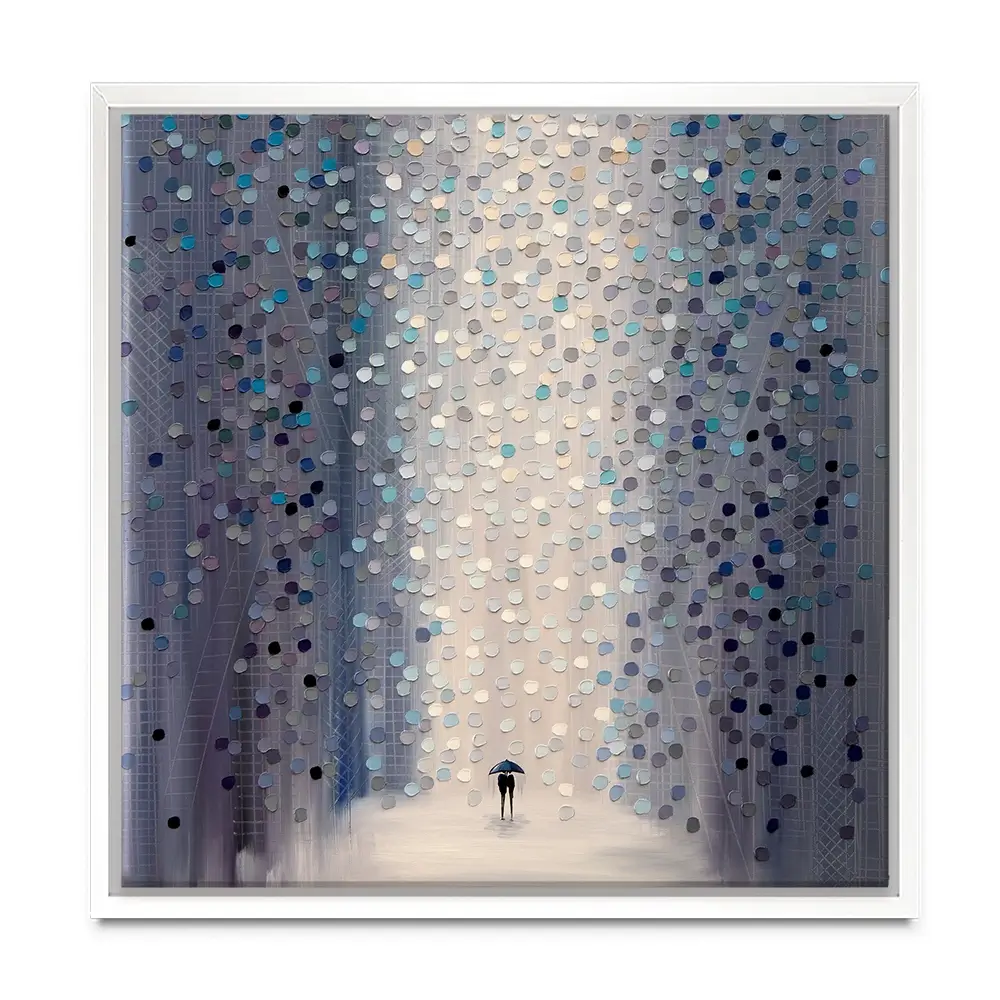 Hazy Rain Square Canvas Print Hazy Rain Square Canvas Print wall art product Ekaterina Ermilkina