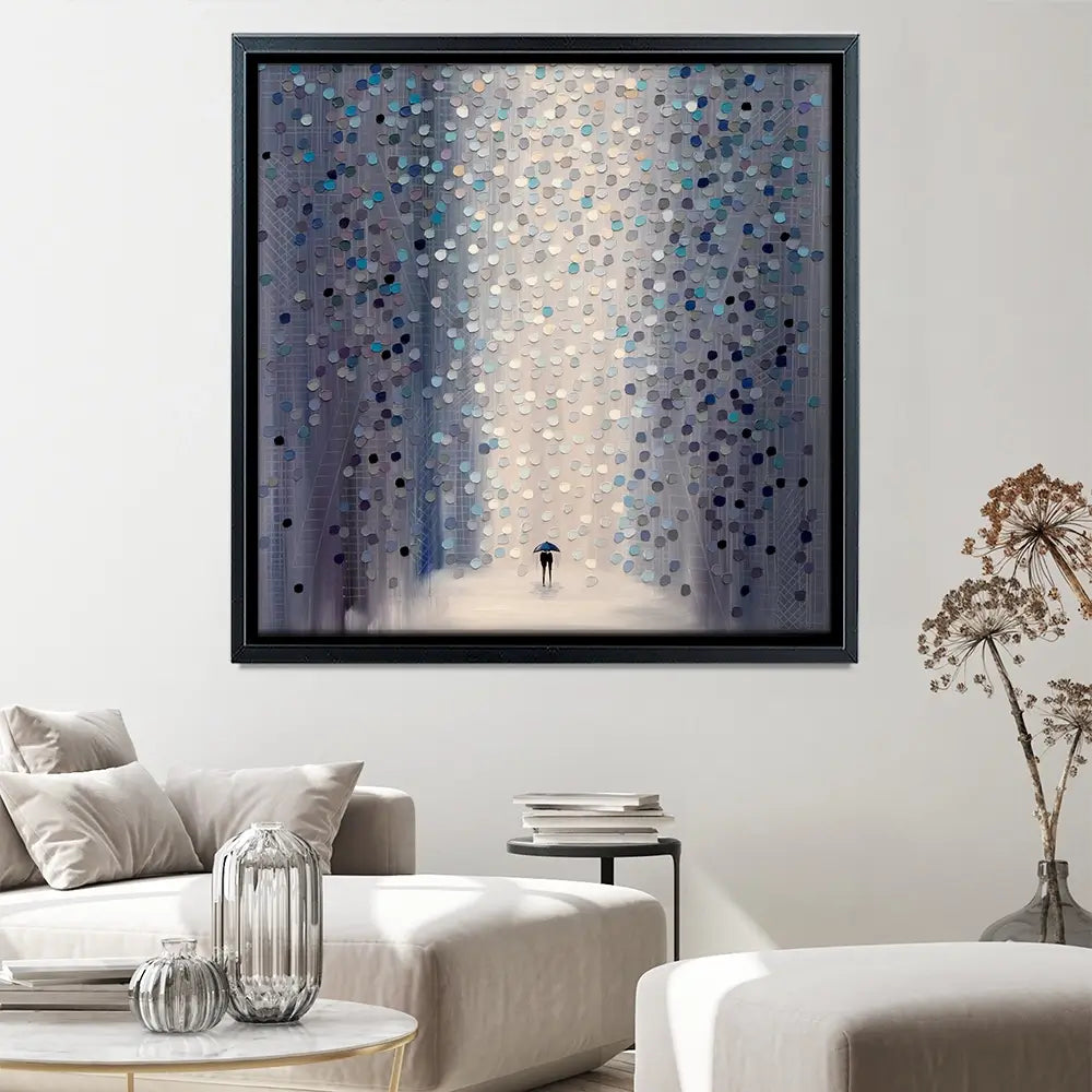 Hazy Rain Square Canvas Print Hazy Rain Square Canvas Print wall art product Ekaterina Ermilkina