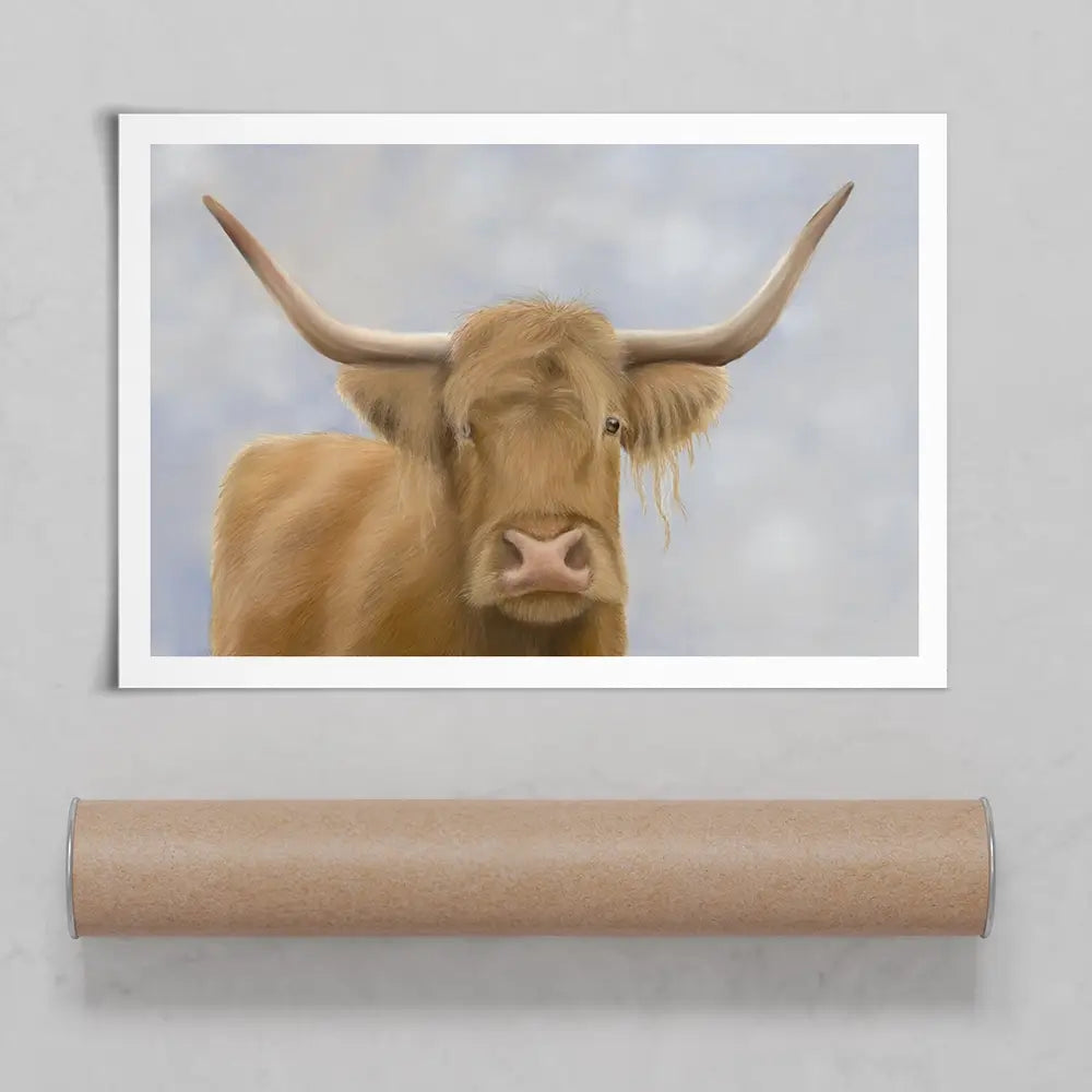 Hello Highland Cow Art Print Hello Highland Cow Art Print wall art product Georgie Turner