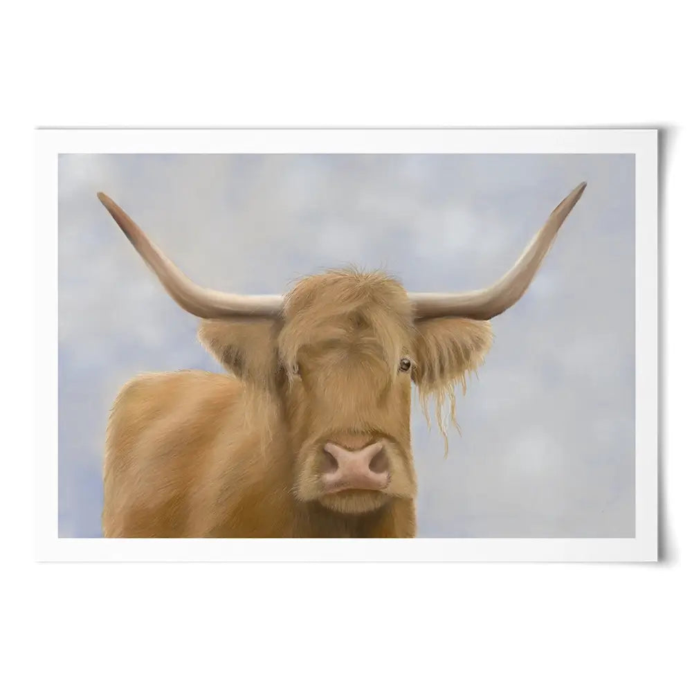Hello Highland Cow Art Print Hello Highland Cow Art Print wall art product Georgie Turner