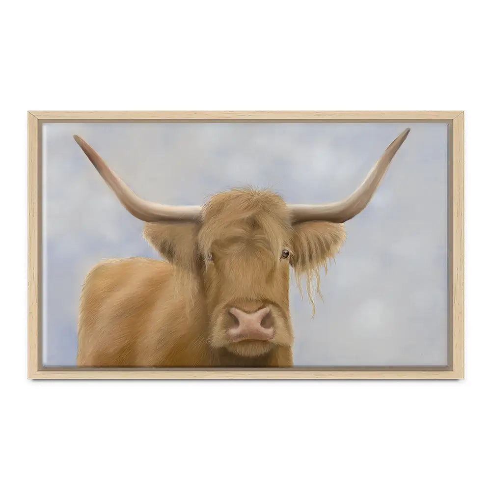 Hello Highland Cow Canvas Print Hello Highland Cow Canvas Print wall art product Georgie Turner
