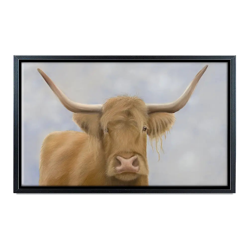 Hello Highland Cow Canvas Print Hello Highland Cow Canvas Print wall art product Georgie Turner