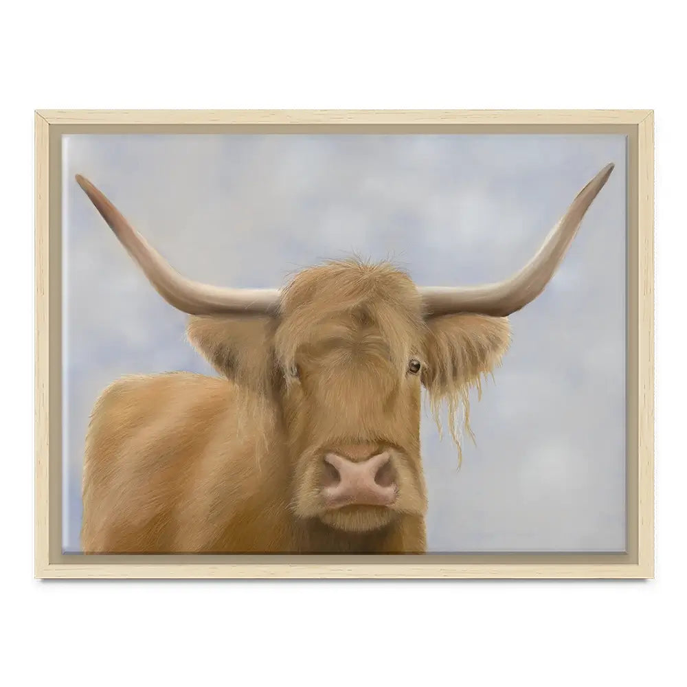 Hello Highland Cow Canvas Print Hello Highland Cow Canvas Print wall art product Georgie Turner