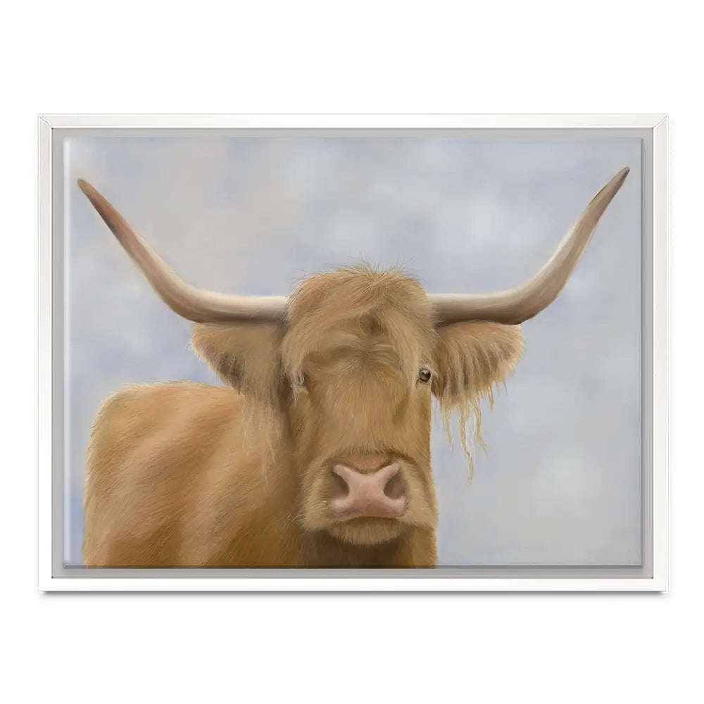 Hello Highland Cow Canvas Print Hello Highland Cow Canvas Print wall art product Georgie Turner