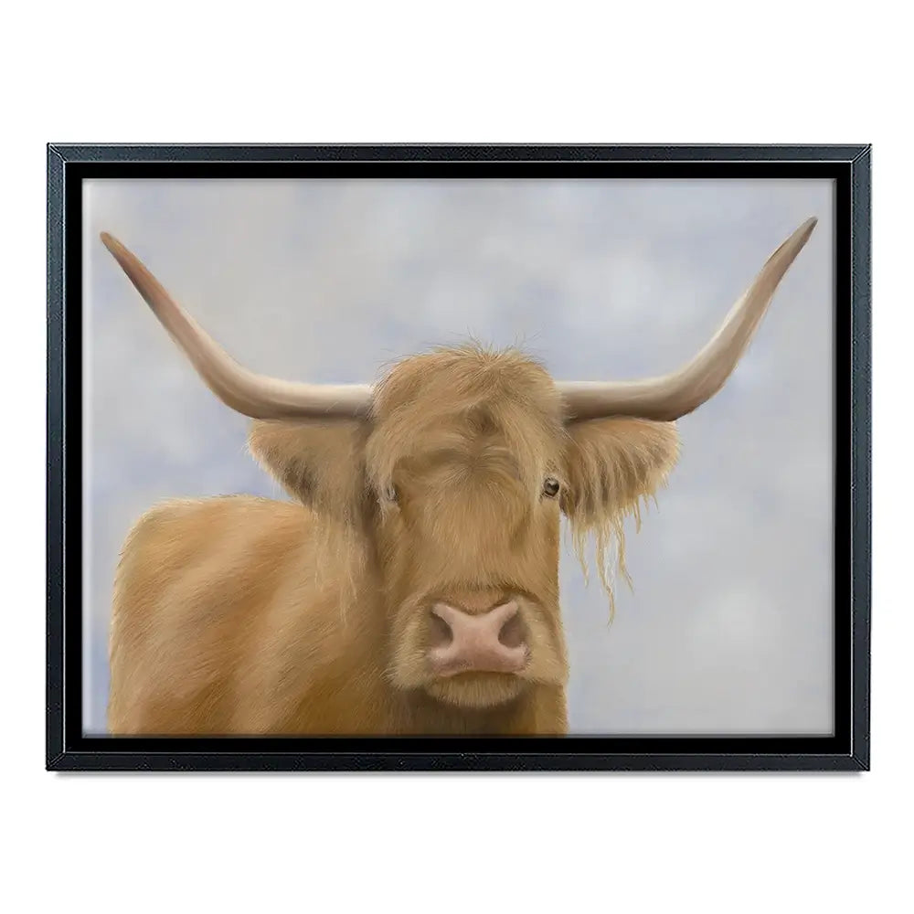 Hello Highland Cow Canvas Print Hello Highland Cow Canvas Print wall art product Georgie Turner
