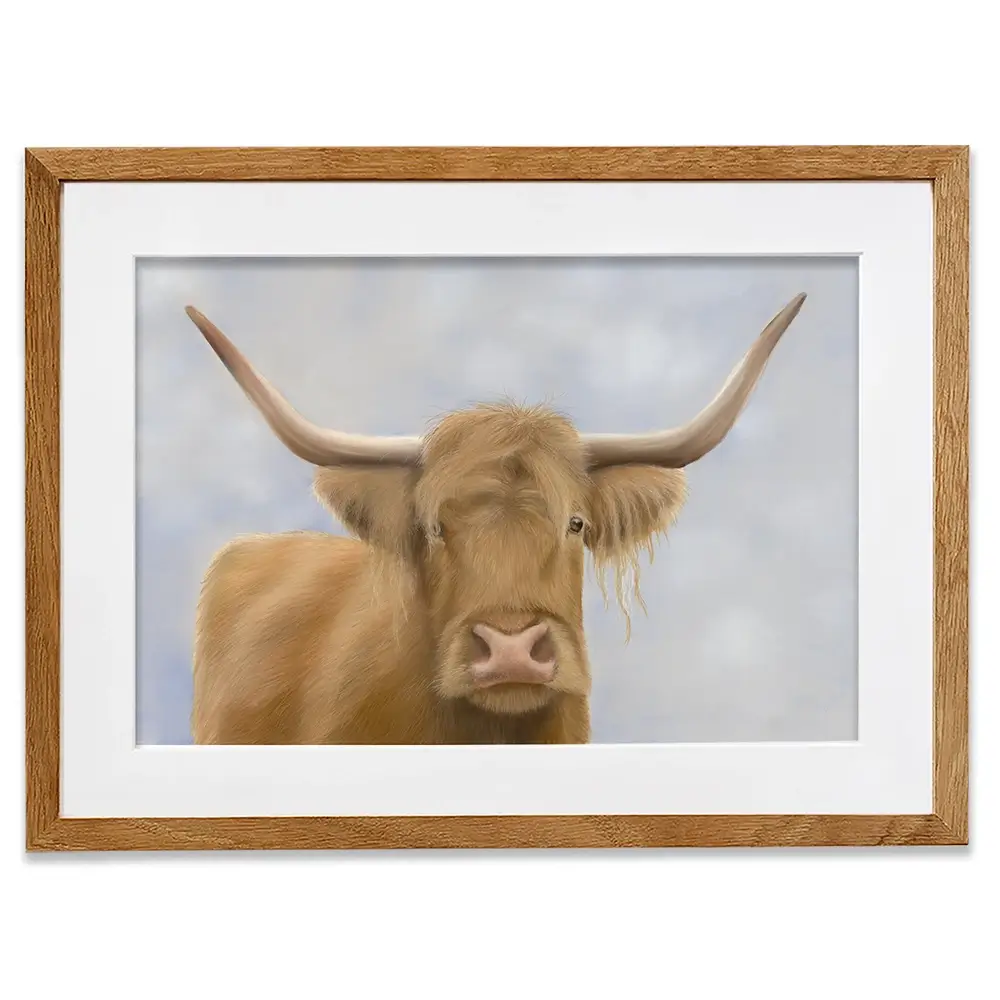 Hello Highland Cow Framed Art Print Hello Highland Cow Framed Art Print wall art product Georgie Turner