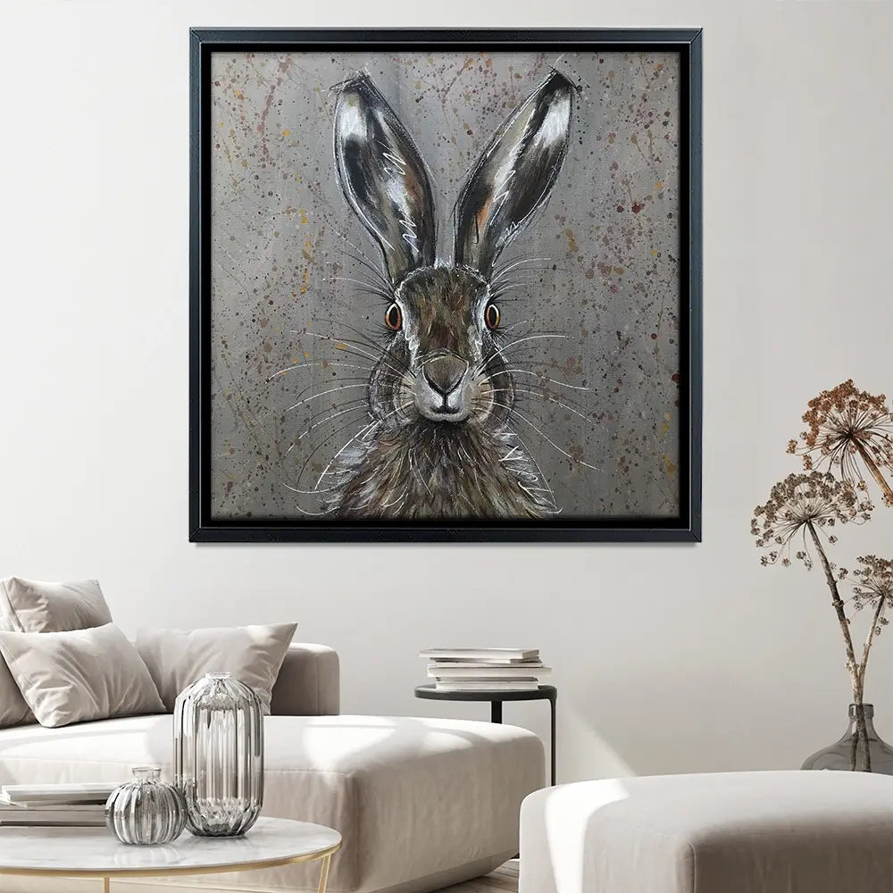 Henry The Hare Square Canvas Print Henry The Hare Square Canvas Print wall art product Jane Brookshaw