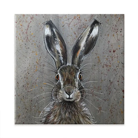 Henry The Hare Square Canvas Print Henry The Hare Square Canvas Print wall art product Jane Brookshaw