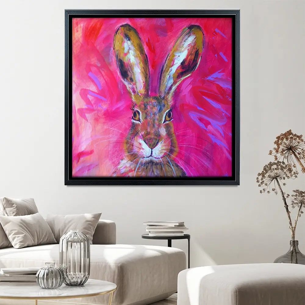 Herbert The Hare Square Canvas Print Herbert The Hare Square Canvas Print wall art product Jane Brookshaw