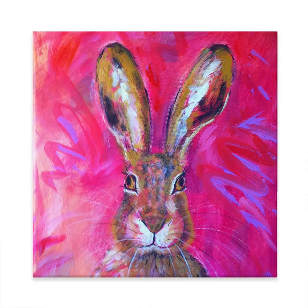 Herbert The Hare Square Canvas Print Herbert The Hare Square Canvas Print wall art product Jane Brookshaw