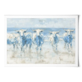 Herd Crossing Shallow Water Art Print Herd Crossing Shallow Water Art Print wall art product Chromatic Storm Studio