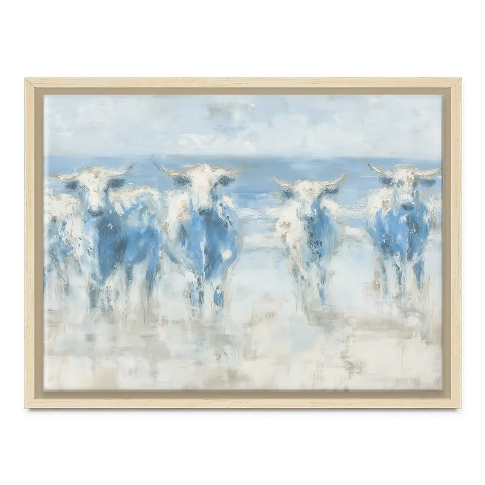 Herd Crossing Shallow Water Canvas Print Herd Crossing Shallow Water Canvas Print wall art product Chromatic Storm Studio