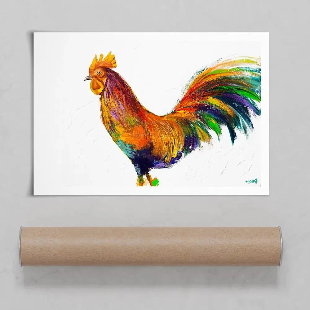 Here Comes The Rooster Art Print Here Comes The Rooster Art Print wall art product Osnat Tzadok