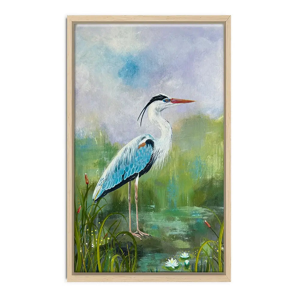 Heron On A Rock Canvas Print Heron On A Rock Canvas Print wall art product Karen Sutton
