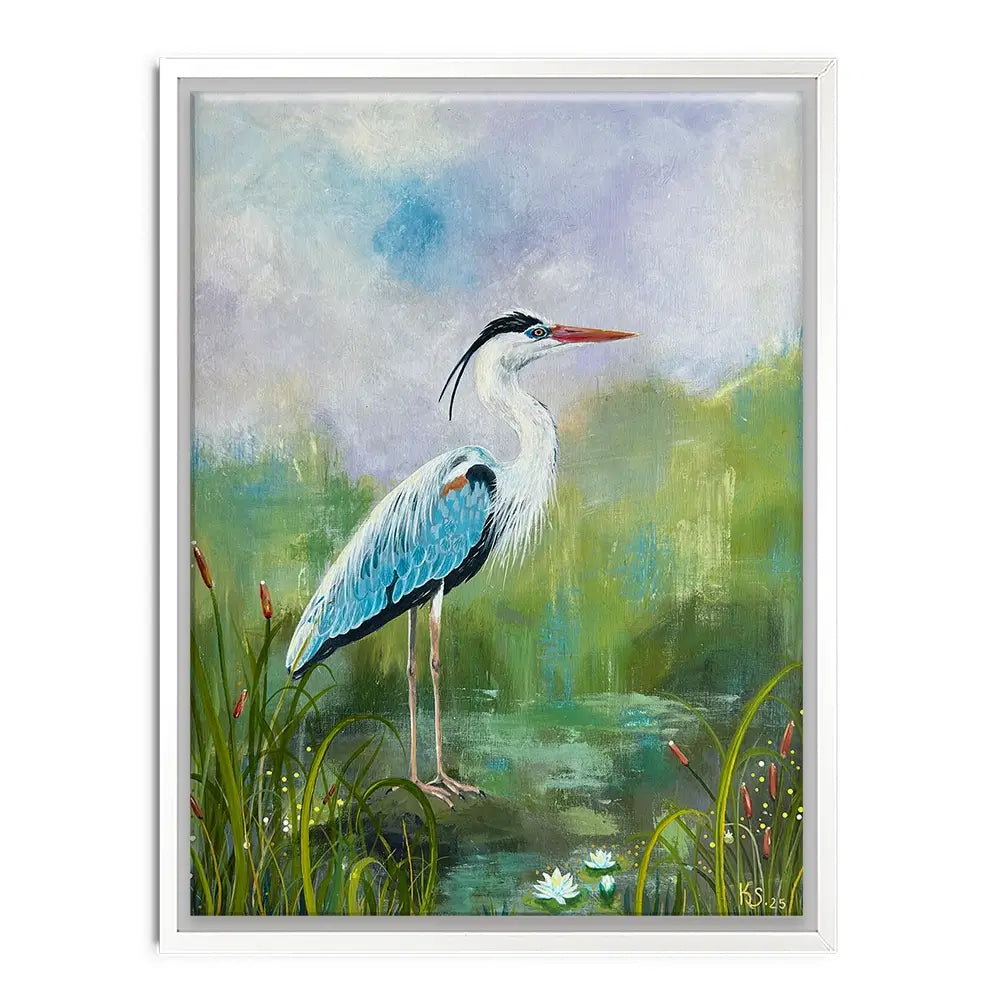 Heron On A Rock Canvas Print Heron On A Rock Canvas Print wall art product Karen Sutton