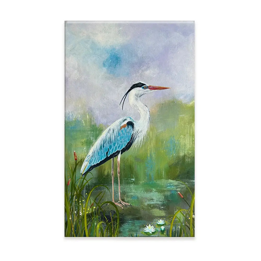 Heron On A Rock Canvas Print Heron On A Rock Canvas Print wall art product Karen Sutton