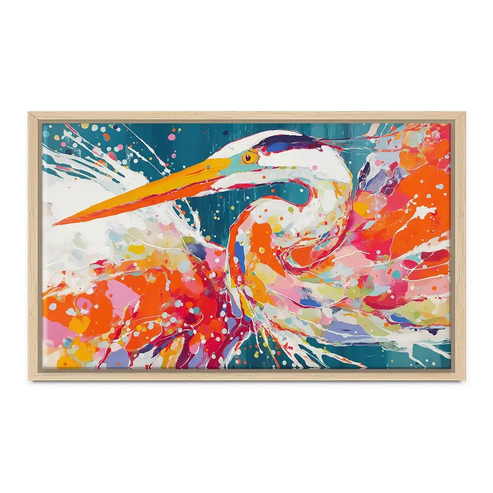 Heron Strike Canvas Print Heron Strike Canvas Print wall art product Chromatic Storm Studio
