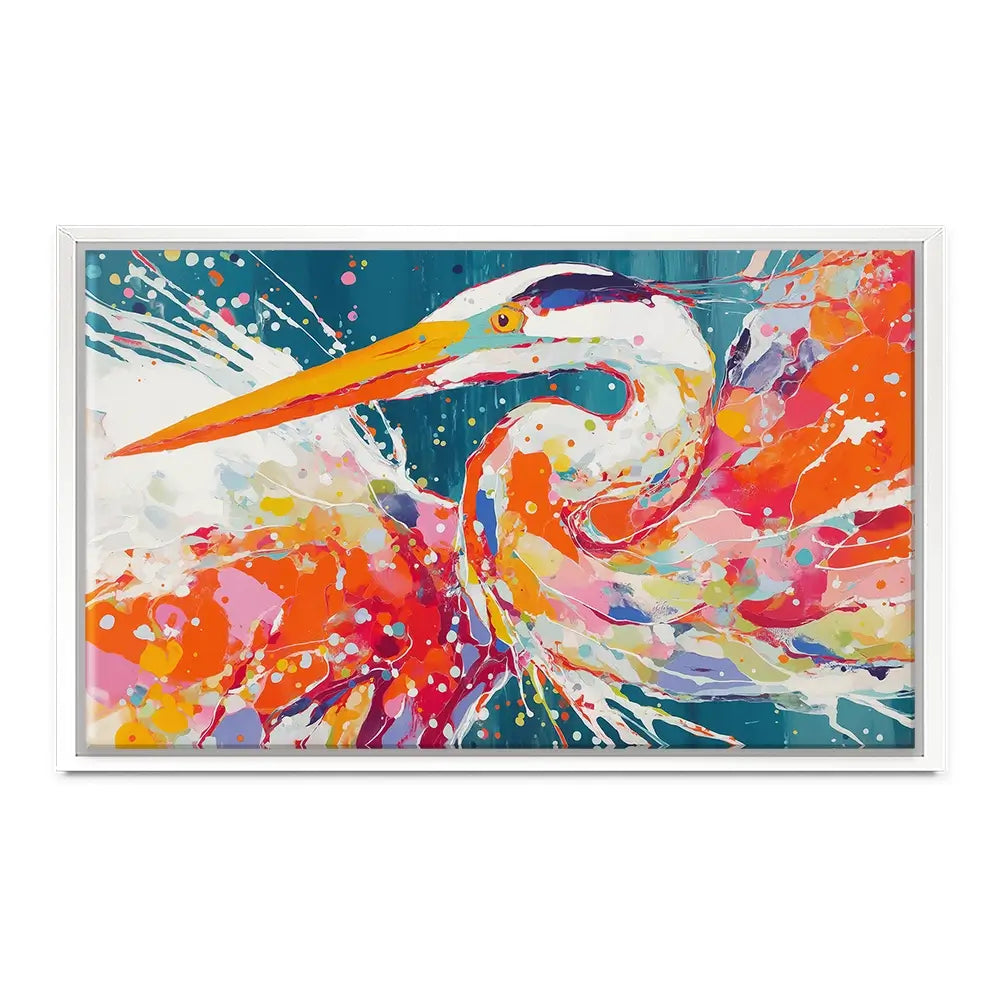 Heron Strike Canvas Print Heron Strike Canvas Print wall art product Chromatic Storm Studio