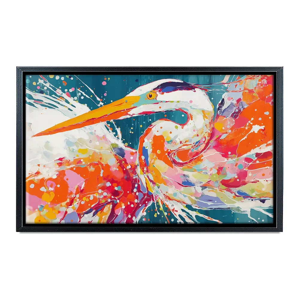 Heron Strike Canvas Print Heron Strike Canvas Print wall art product Chromatic Storm Studio