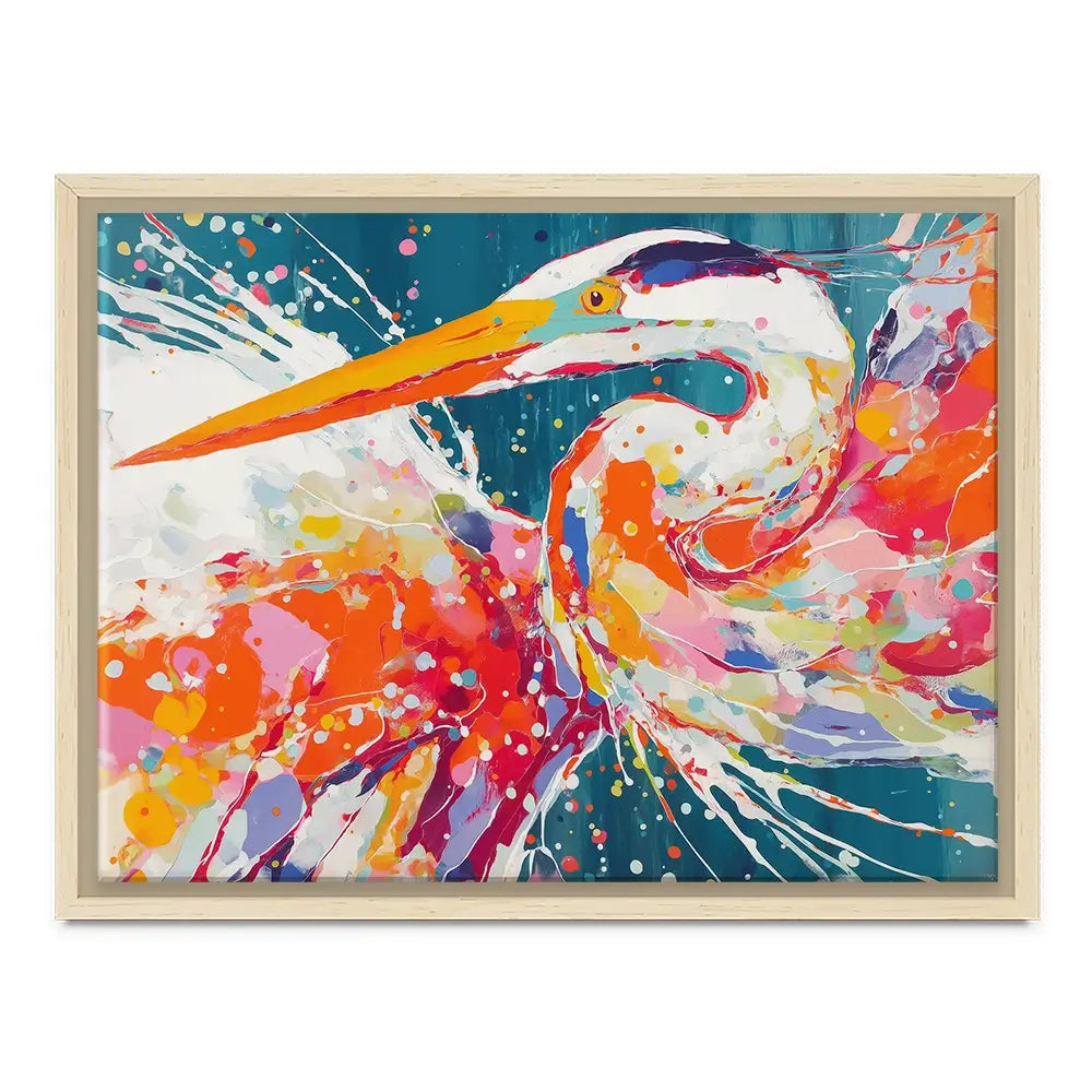 Heron Strike Canvas Print Heron Strike Canvas Print wall art product Chromatic Storm Studio