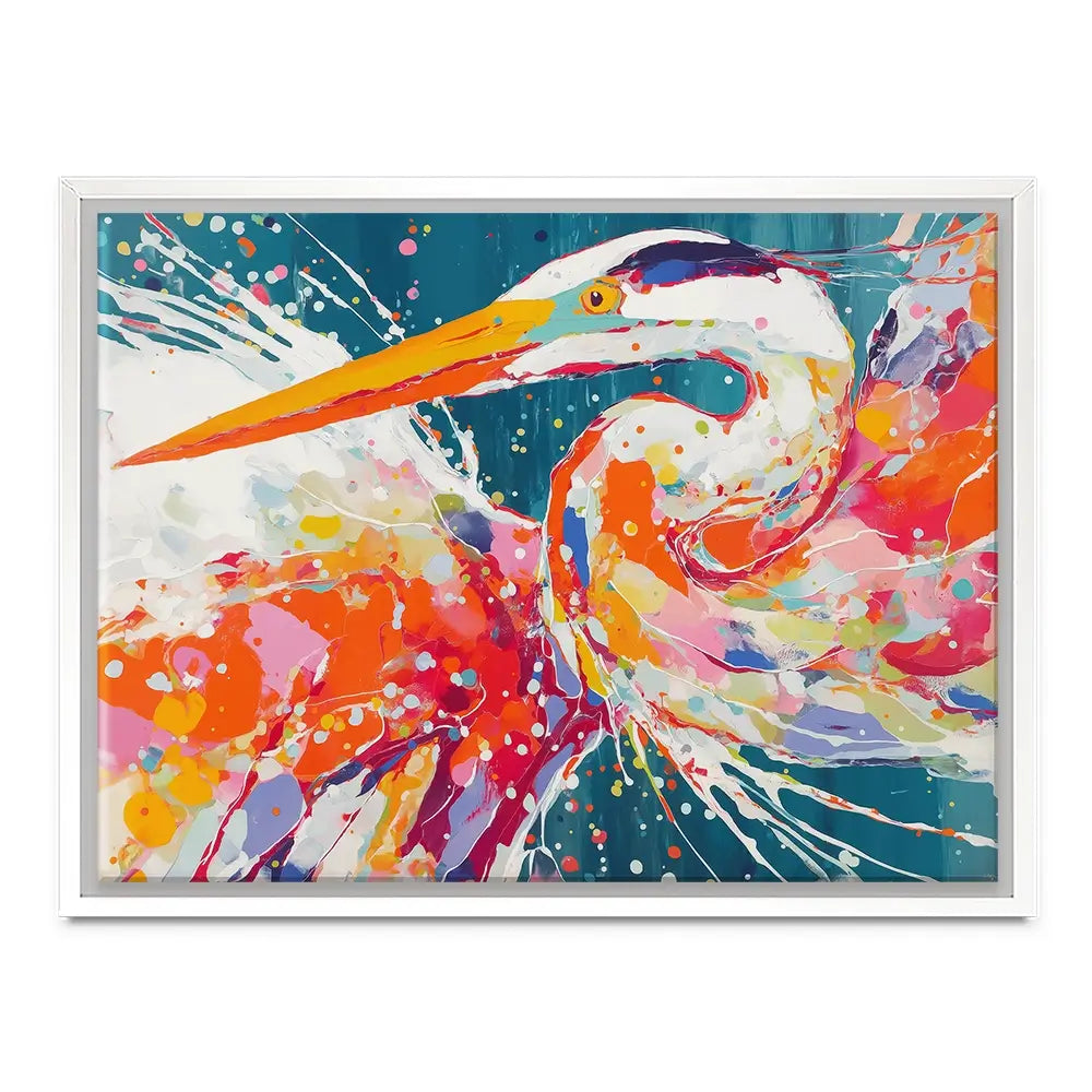 Heron Strike Canvas Print Heron Strike Canvas Print wall art product Chromatic Storm Studio